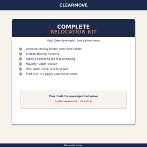 Complete Moving Binder Bundle | Timeline Packing Labels Budget Tracker | Ultimate Relocation Kit Instant Download
