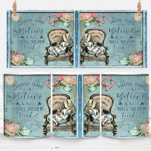Alice in Wonderland Mug Wrap, Those who don't believe in magic Mug Wrap Sublimation Design PNG, 11oz and 15oz Coffee Tea Cup Template