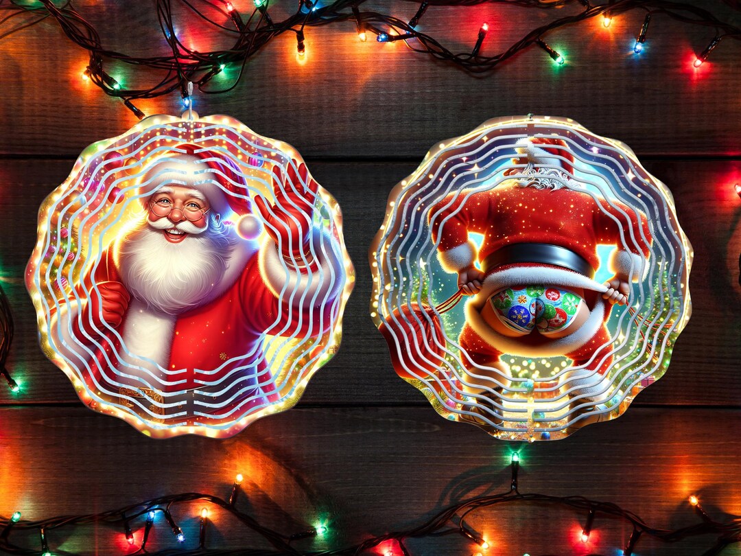 Christmas Santa Wind Spinner PNG - 3D Sublimation Design Digital ...