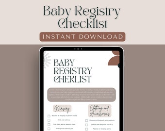 Baby Registry Checklist: Minimalist Digital Planner (Instant Download)