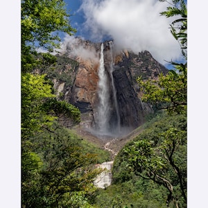 Venezuela, Angel Waterfall in natural frame, Salto Ángel, Museum-Quality Matte Paper Poster