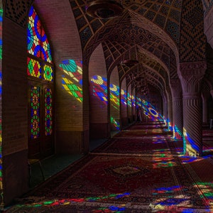 Shiraz Iran, Nasir-ol-Molk Mosque colorful shadows, Photo Poster, Photo Print, Printed Poster, Mosque poster, Iran travel poster