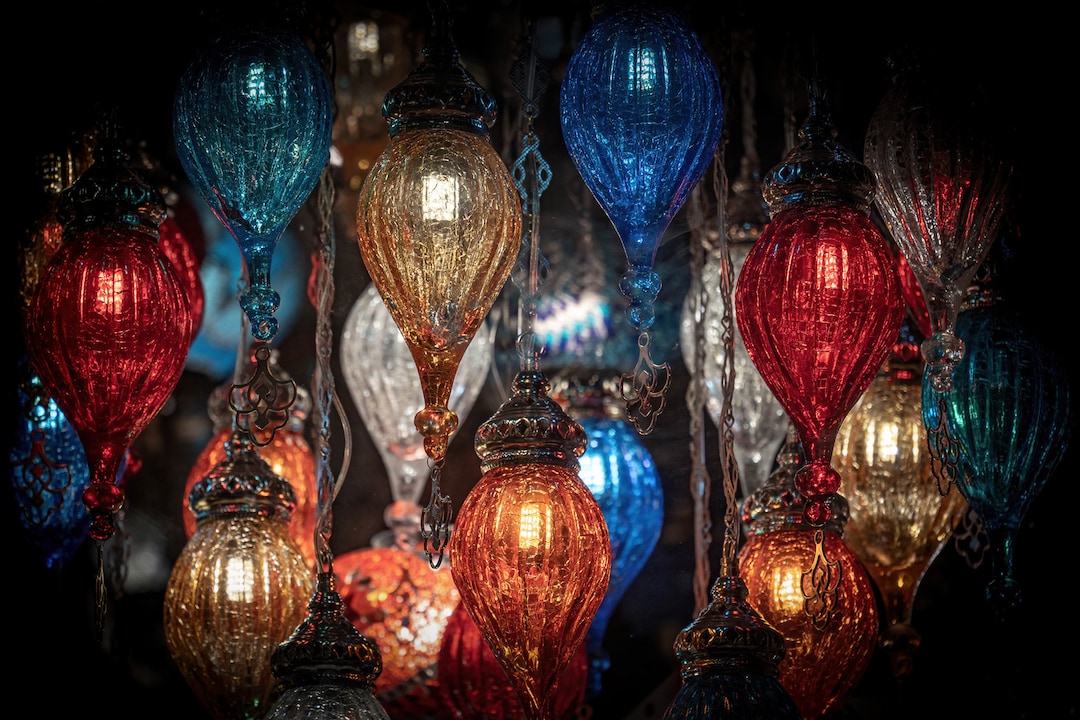 Traditional Turkish Lamps of Colorful Glass, Colorful Turkish Lamps ...