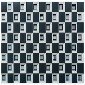 Austria, Vienna, Star Inn Hotel Premium Wien Hauptbahnhof, Square Format, Windows, Checkerboard Pattern,  Museum-Quality Matte Paper Poster