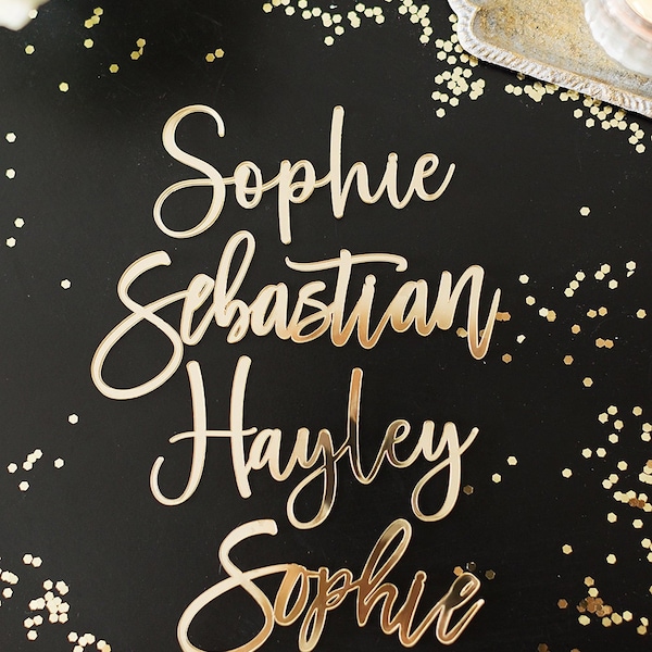Laser Cut Acrylic Name Place Cards: Wedding Table Decor