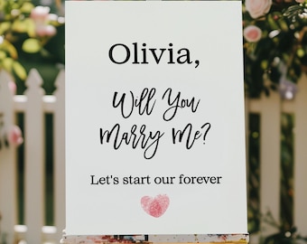 Marry Me Sign, Personalized Proposal Poster, Marriage Question Wall Art, Engagement Print