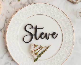 Acrylic Name Place Setting, Wedding name card acrylic Name place setting wedding favor rustic wedding decor boho laser cut name place card