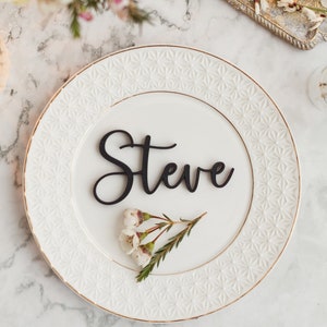 Acrylic Name Place Setting, Wedding name card acrylic Name place setting wedding favor rustic wedding decor boho laser cut name place card