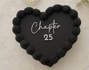 Custom Chapter Birthday Cake Topper, Acrylic or Wood, Modern Minimalist