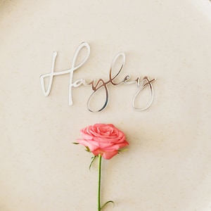 Acrylic Name Place, Gold Mirror Laser-Cut Acrylic Wedding Place Cards - Luxury Table Decor