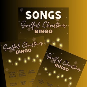 Soulful Christmas Song Bingo, 30 kartek bingo na święta Bożego Narodzenia - Soulful Christmas - Bingo z muzyką świąteczną