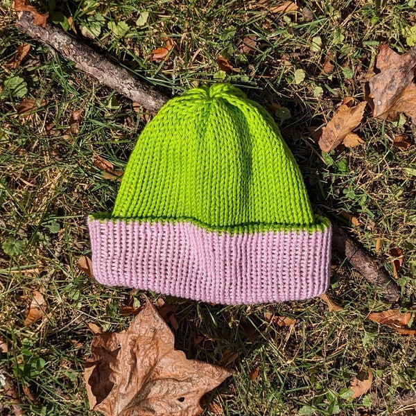 Reversible Custom Knit Fishermans Beanie