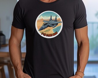 Maglietta F-15 Strike Eagle / Maglietta Jet USAF / Maglietta da pilota di caccia / Regalo per l'aviazione militare / Maglietta con grafica dell'aeronautica militare