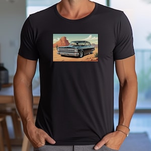 Chevy Nova Muscle Car Graphic T-shirt - Ökenlandskap - Vintage Classic Car Lover Present - Unisex T-shirt - Retro Car Enthusiast T-shirt - Öken