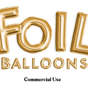 Gold Folienballon Clipart Png Schriftzug - 1-9 Zahlen - Kommerzielle Nutzung - Instant Download