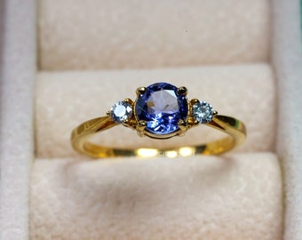 Tanzanite Sterling Silver Ring: December Birthstone, Promise Ring