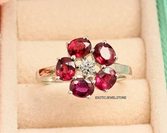 Ruby verlovingsring voor vrouwen, authentieke Ruby Promise Ring, Sterling Silver Ruby Ring, juli Birthstone, Ruby Statement Ring, handgemaakte ringen