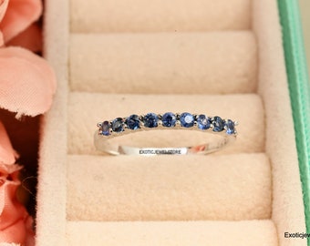 Blue Sapphire Engagement Ring, Sapphire Promise Ring, Dainty Sapphire Ring, Statement Ring for Women, Anniversary Gift Ring, Ring for Girls