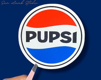 Pupsi Die-Cut Vinyl Sticker (3" x 2.99") – Water Resistant, Scratch Resistant