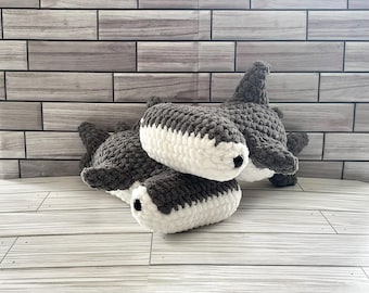 Handmade Crochet Hammerhead Shark Plushie - Loveable Ocean Buddy