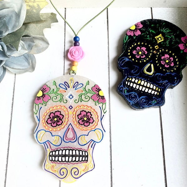 Sugar Skull Freshie Sugar Skull Car Freshener Cute Car Decor Sugar Skull Hanging Sugar Skull Car Freshie Day of the Dead freshener