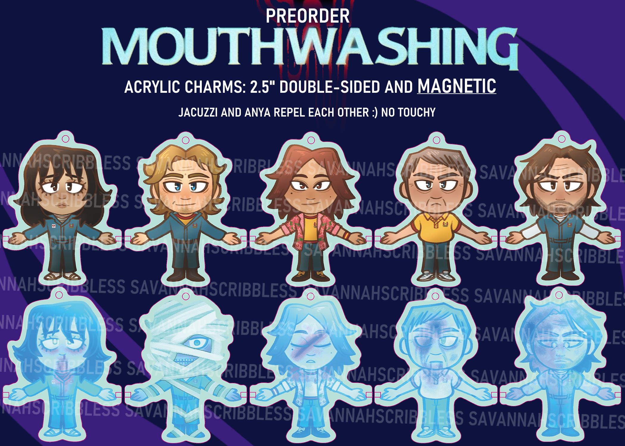 Mouthwashing Magnetic Acrylic Charm Keychain | Curly Anya Daisuke
