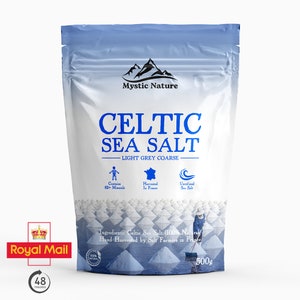 Celtic Sea Salt 500g Light Grey Coarse Celtic Sea Salt Unrefined Natural Celtic Salt Contains Over 82 Essential Minerals image 1