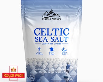 Celtic Sea Salt - 500g | Light Grey Coarse Celtic Sea Salt | Unrefined Natural Celtic Salt | Contains Over 82 Essential Minerals