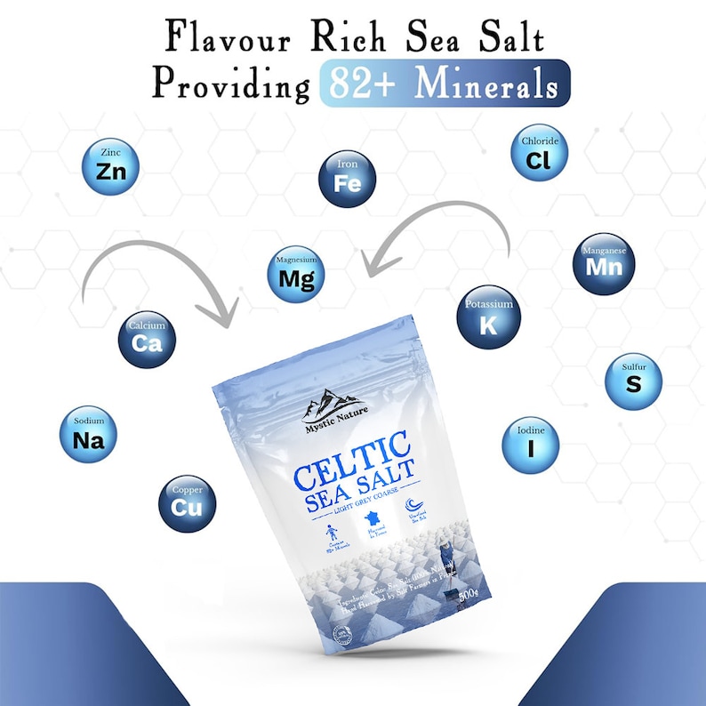 Celtic Sea Salt 500g Light Grey Coarse Celtic Sea Salt Unrefined Natural Celtic Salt Contains Over 82 Essential Minerals image 2