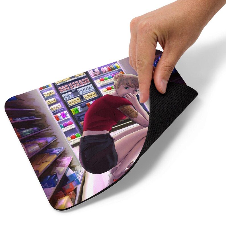 Amelia watson hololive blonde tattooed anime manga girl Mouse pad