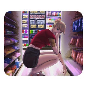 Amelia watson hololive blonde tattooed anime manga girl Mouse pad