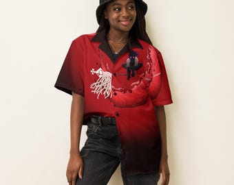 Fire Force Benimaru Shinmon anime bomberos 炎炎ノ消防隊 camiseta con botones