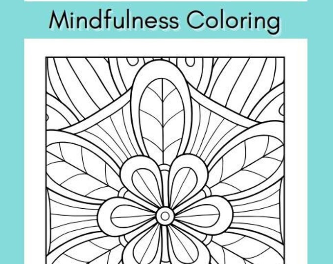 Mindfulness Coloring Book, Adult Coloring Book, Self-Care