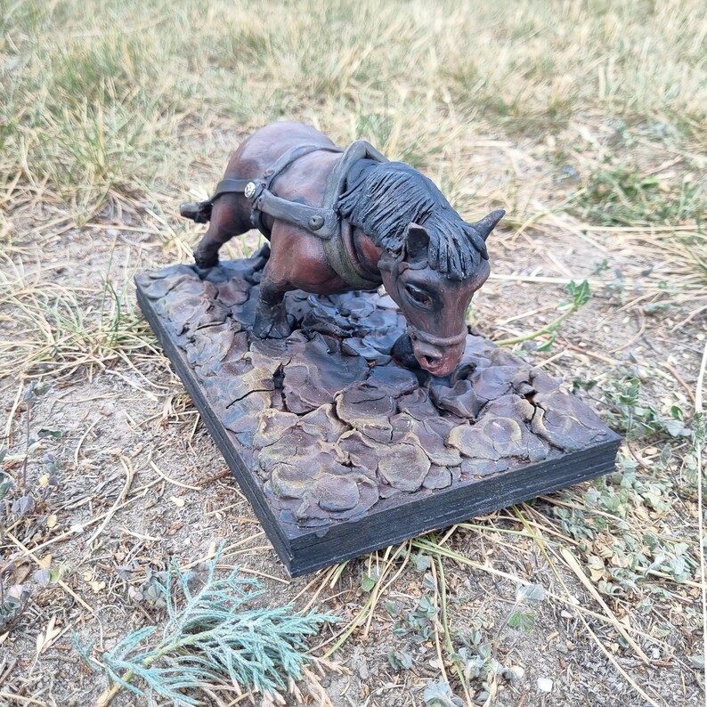 Draft Horse Sculpture, Heavy Shire Figurine, Equestrian Farmhouse decor, Gift for her image 10