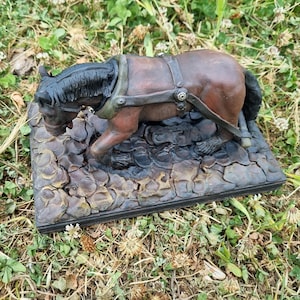 Draft Horse Sculpture, Heavy Shire Figurine, Equestrian Farmhouse decor, Gift for her image 8