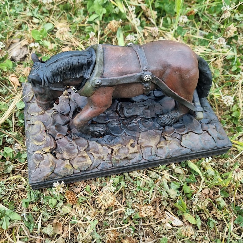 Draft Horse Sculpture, Heavy Shire Figurine, Equestrian Farmhouse decor, Gift for her image 8