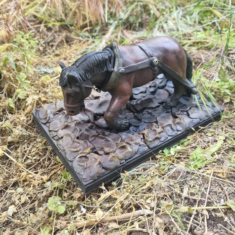 Draft Horse Sculpture, Heavy Shire Figurine, Equestrian Farmhouse decor, Gift for her image 12
