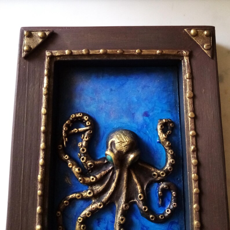 Octopus Relief Sculpture Wall Art, Ocean Lovers Gift, Coastal Wall Decor image 5