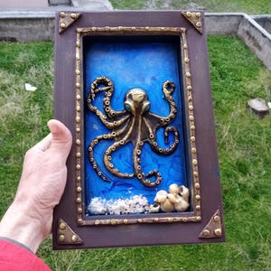 Octopus Relief Sculpture Wall Art, Ocean Lovers Gift, Coastal Wall Decor image 6
