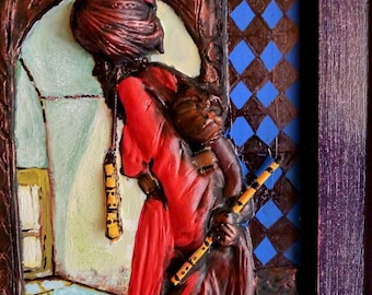 Tortoise Trainer Relief Wall Art, Ottoman Orientalism Decor