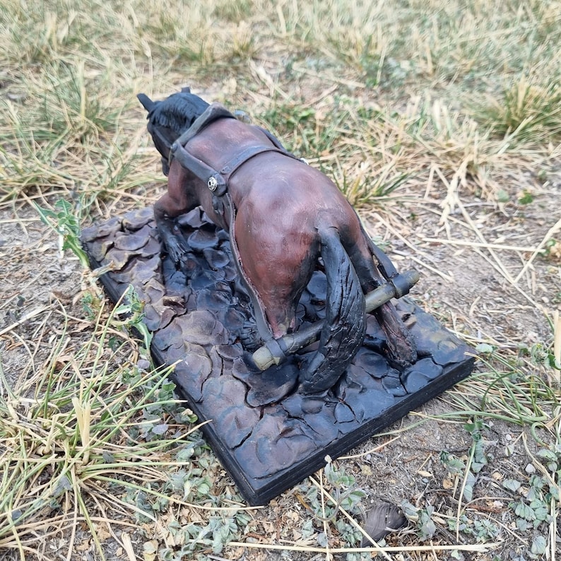 Draft Horse Sculpture, Heavy Shire Figurine, Equestrian Farmhouse decor, Gift for her image 3