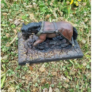 Draft Horse Sculpture, Heavy Shire Figurine, Equestrian Farmhouse decor, Gift for her image 7