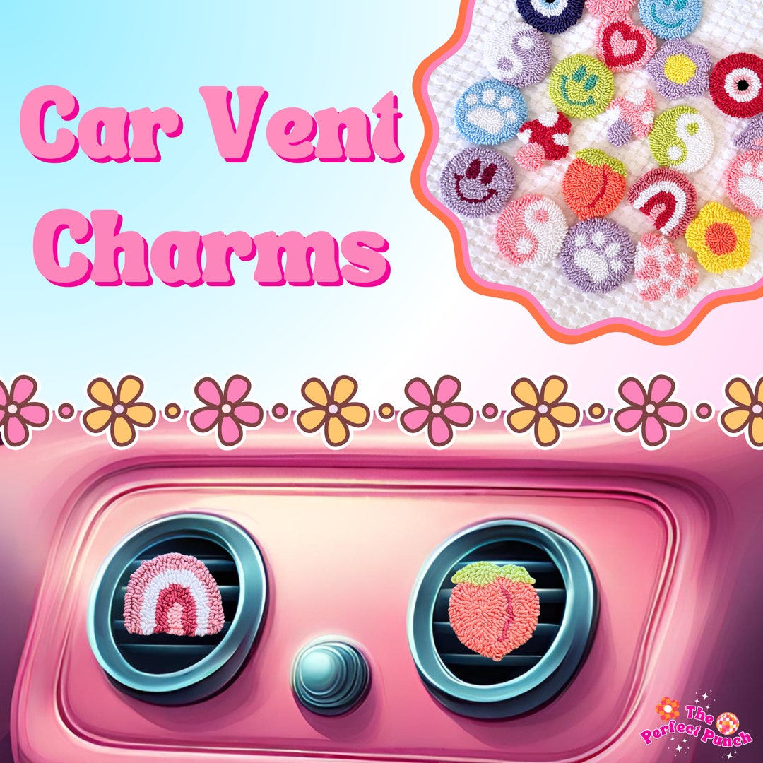 Car Vent Charm Car Air Vent Clip Punch Needle Car Charm Gift for Her