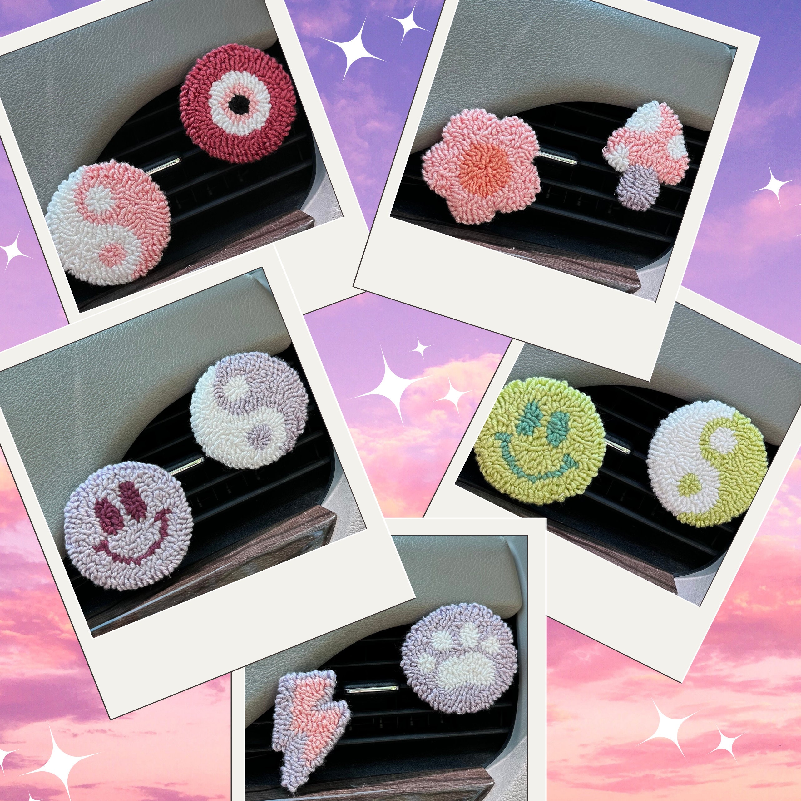 Car Vent Clip Punch Needle Art Punch Needle Car Charm Air Vent Car