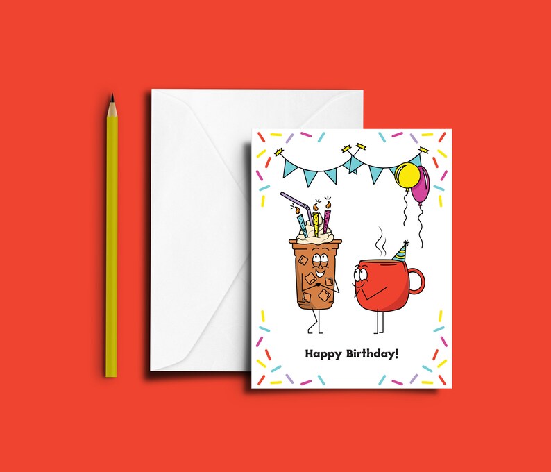 Coffee Happy Birthday Greeting Card - Etsy