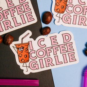 Iced Coffee Girlie Vinyl Sticker