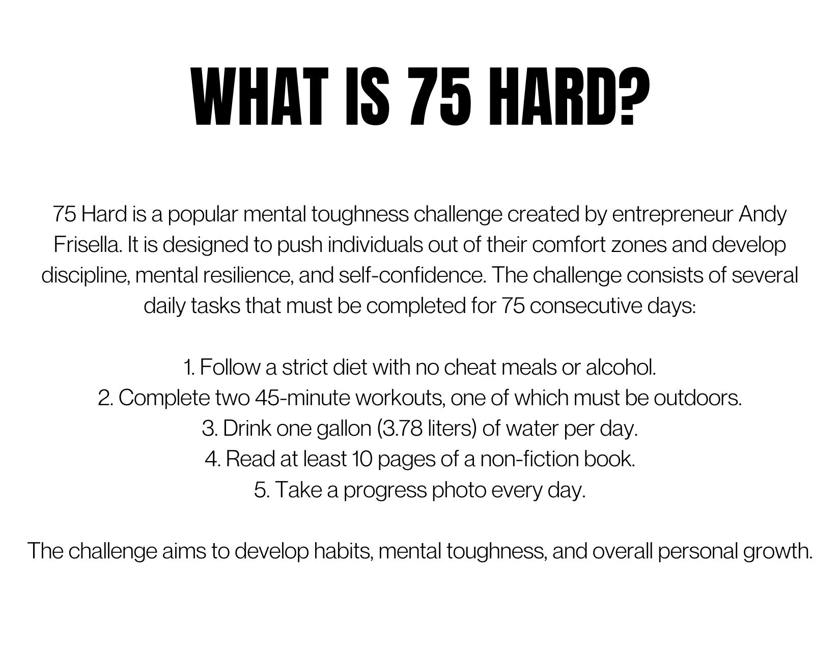 75 Hard Challenge PDF Printable Instant Download Keep Track of Your ...