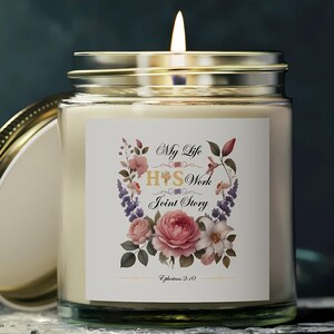 Ephesians 2:10 We are God's Handiwork Scented Candles |Valentine's Gift for Her |Encouragement Gift | Bible Verse | Scripture Candle