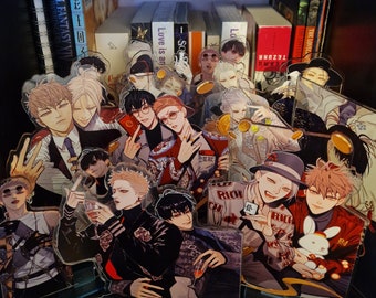 Soporte acrílico BL de 19 días, set 1, hecho por fans, anime, hecho a mano, regalo, yaoi, webtoon, figura