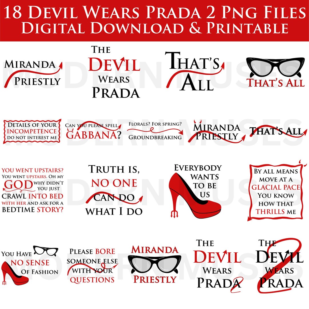 Devil Wears Prada 2 Movie PNG Bundle: That's All Miranda Priestly (set ...